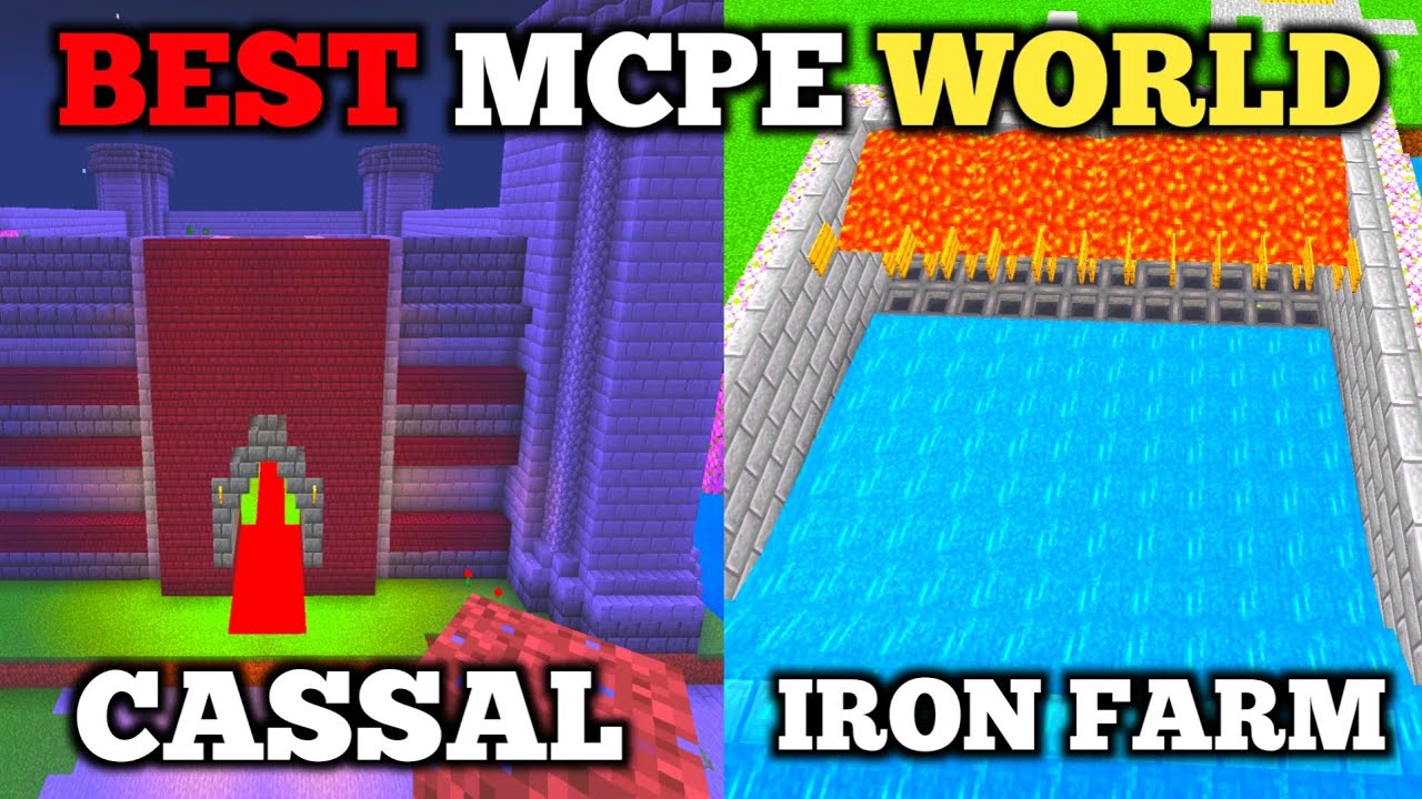Best mcpe world with iron Farm | My Survival world ⛏️ | - YouTube