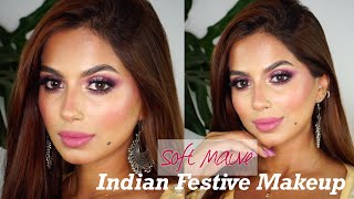 Soft Mauve Indian Festive Makeup Tutorial