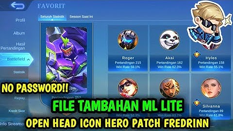 Data Open Icon Head Hero Terbaru Patch Fredrinn | File Tambahan ml lite