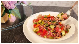 САЛАТ с киноа Быстрый, полезный, очень вкусный САЛАТ с ТУНЦОМ и КИНОА Как варить киноа Рецепты ПП