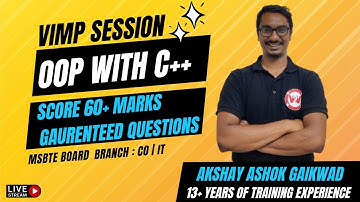 Score 60+OOPS Marks  | Sy diploma IF / CO | Board Paper Solution & VIMP for Board Exam | AKSHAY SIR