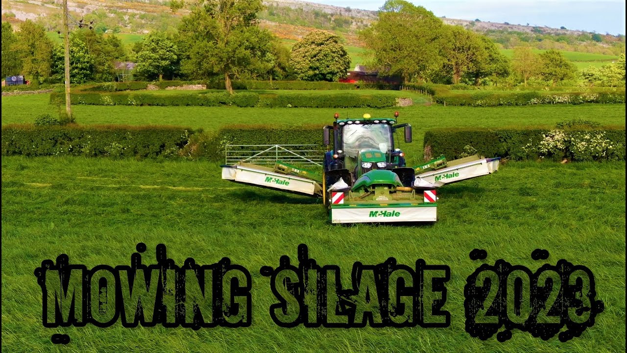 Mowing Grass For Silage 2023 ~ John Deere 6155R With McHale Pro Glide Butterfly Mowers