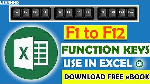 F1 to F12 Function Key Use In Excel | Function Key Use In Excel | Learnho