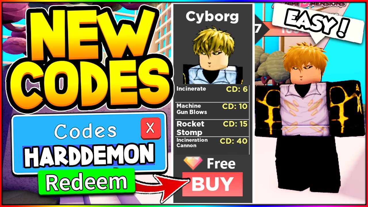 ALL FREE CYBORG BOOST CODES IN ANIME DIMENSIONS UPDATE! Roblox