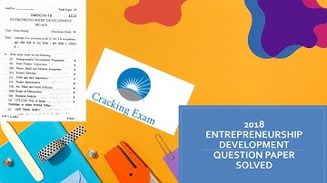 2018 Question Paper Solved  |  Entrepreneurship Development | Exam Date : 19-07-2023 | 4k Quality |