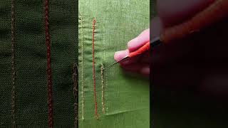 #Back chain stitch with zhari thread #