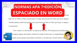 Cómo APLICAR ESPACIADO en WORD según Normas APA 7ma Edición