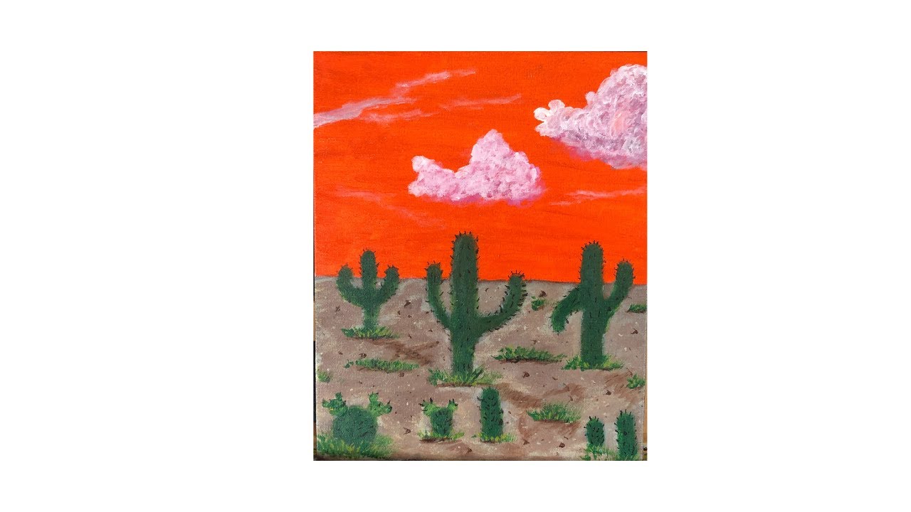 how-to-paint-a-desert-cactus-landscape-acrylic-painting-youtube
