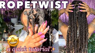 HOW TO: ROPETWIST 🤩💖 on THICK LOCS (two strand twist)🌻✨