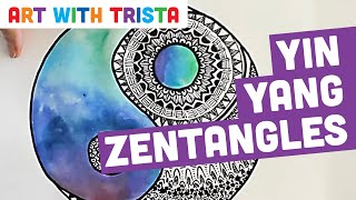 Yin Yang Zentangles Art Lesson - Art With Trista