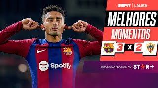 Thumbnail for RAPHINHA MARCA, E BARCELONA BATE O ALMERÍA EM JOGO INSANO POR LALIGA | Melhores Momentos