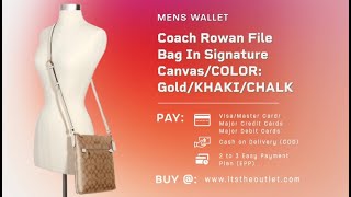 Coach Rowan File Bag In Signature Canvas COLOR  Gold KHAKI CHALK