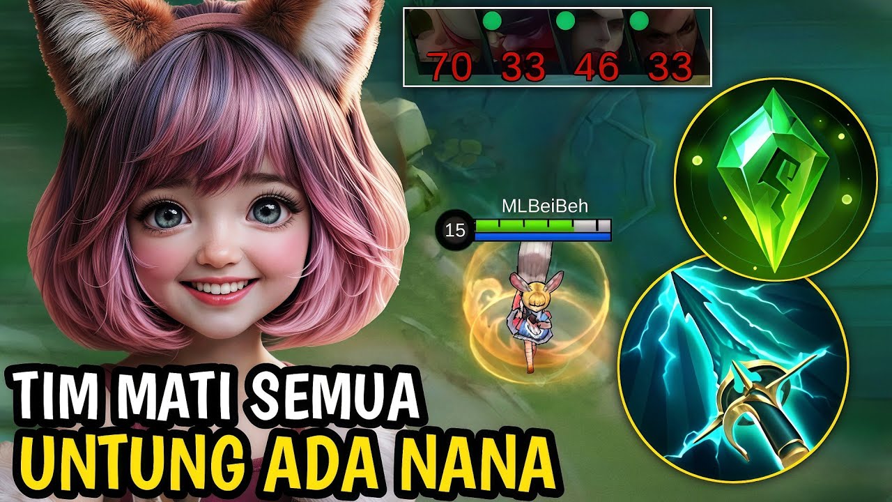 ENEMY BERCANDA GAK NGEBAN NANA⁉️INI DIA NANA BUILD LATE GAME 100% MVP| MLBB