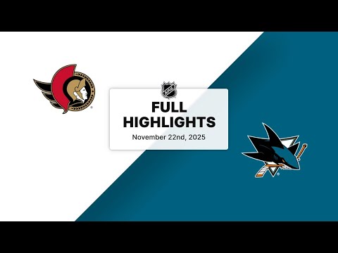 NHL Highlights | Senators vs. Sharks | November 22, 2025