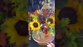 HEB Frisco Halloween | Fall Pumpkin Centerpiece Pumpkin Flower Arrangement | Gluten Free Life For Us