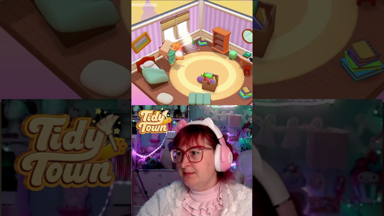 This cleaning game is a lie #cozygaming #cleaninggame #gaminglogic #fluffisle #tidytown #ad