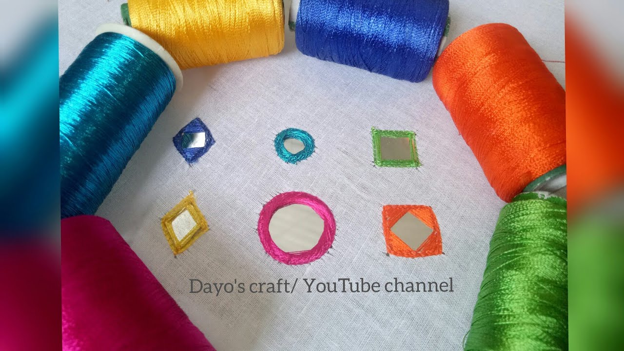 Mirror work tutorial for beginners| aari work embroidery