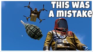 картинка: Сбрасывание гранат с дронов в Rust