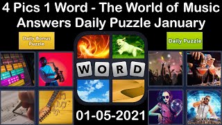 4 Pics 1 Word - The World of Music - 05 January 2021 - Answer Daily Puzzle + Daily Bonus Puzzle screenshot 3