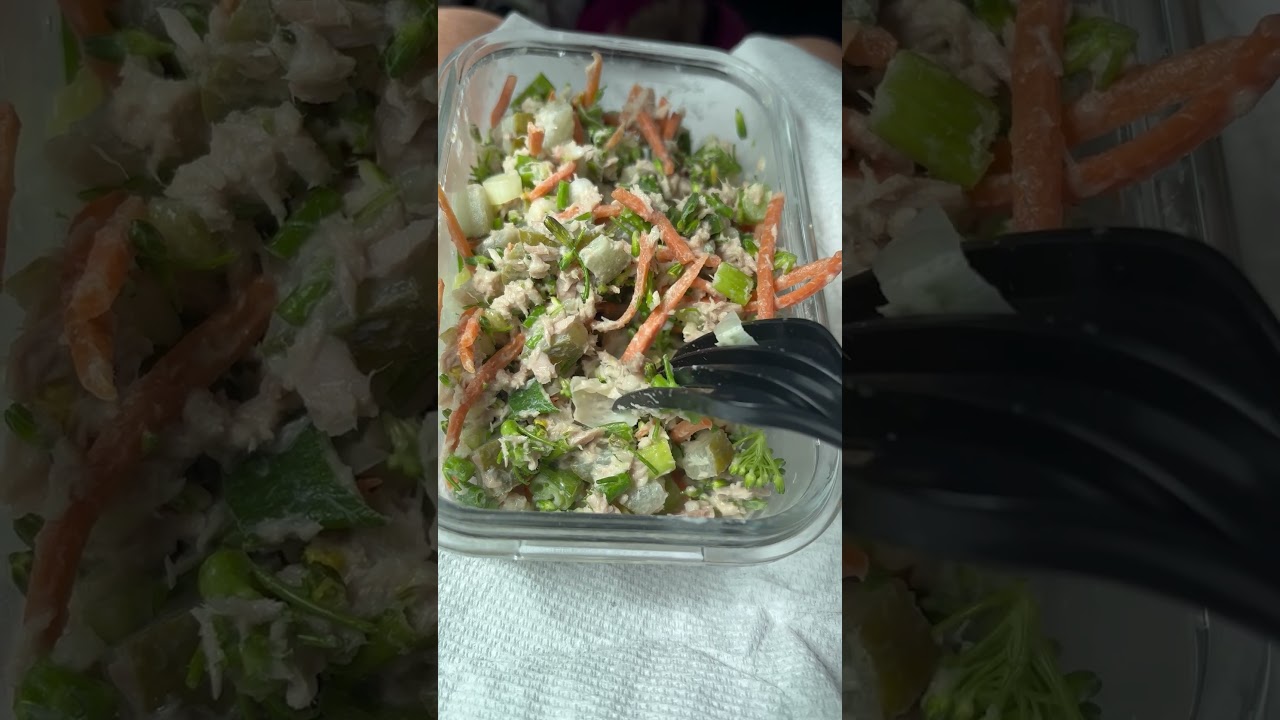 Cleaning out the veggie bin to make a tuna salad