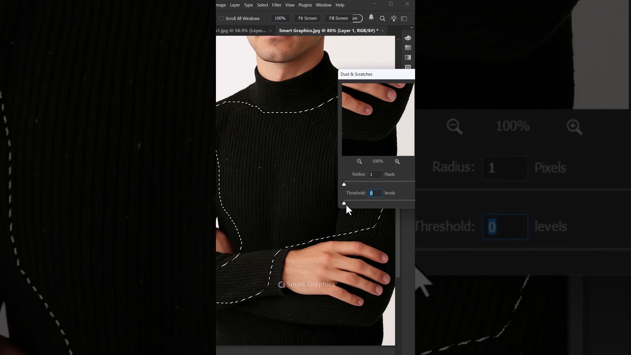 Photoshop magic trick   Dust and Scratches tool