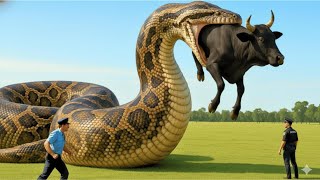 Celebrity Rescue Team Saves Exhausted White Cow from Giant Python Attack Near Rural Farm Road Wealth