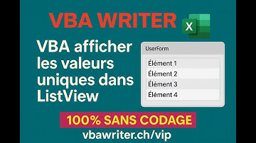 VBA ListView-Éliminer les Doublons dans ListView au Démarrage/ Sans Codage125 VbaWriter.ch/vip