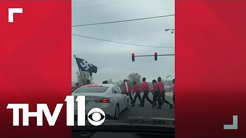 Neo-Nazi group spotted marching in Little Rock | What we know
