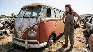 ASMR Car Restoration | Volkswagen Bus T1 Full Restoration from Rust to Two-tone Red & White screenshot 1