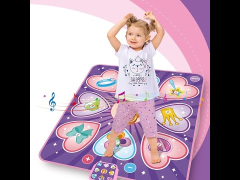 Дитячий розвиваючий танцювальний килимок Музичний ігровий інтерактивний каремат танцпол 5 режимів підсвічування, відео 1