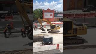 seguimos con la construcción del puente frente a plaza Kukulkan