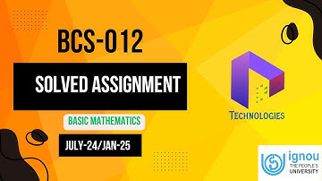 BCS-012  IGNOU Solved Assignment July-24/Jan2025 || BCA_NEW || Dalaltechnologies || WaveArt
