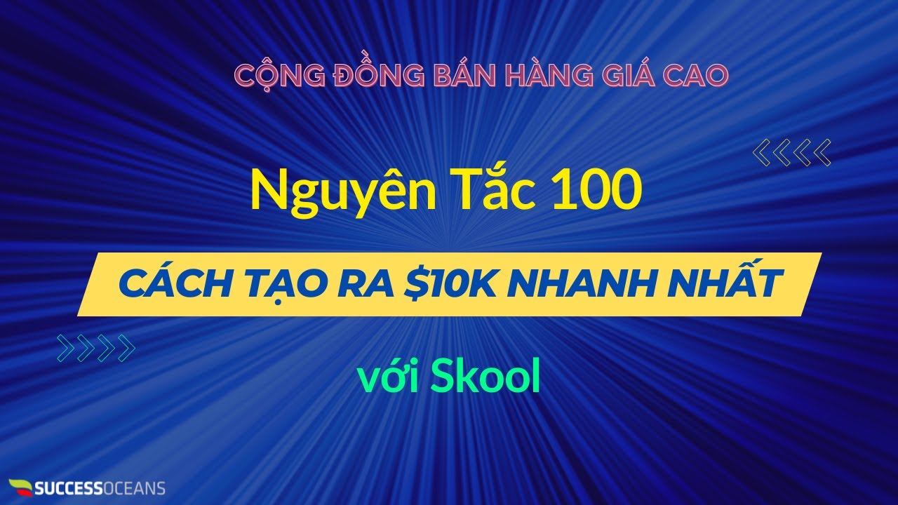 Outline Video Nguyên Tắc 100 - Cách thức tạo ra $10K nhanh nhất với Skool