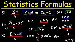 Statistics - Formulas and Equations