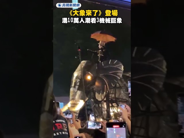 台北藝術節《大象來了》登場　現場湧10萬人潮看3機械巨象｜民視新聞｜
