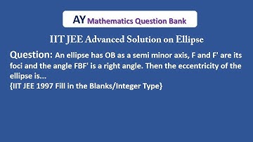 #1997 IIT JEE Main & Advanced Previous Years Problem with Solution | Ellipse | JEE 1997 Integer Type