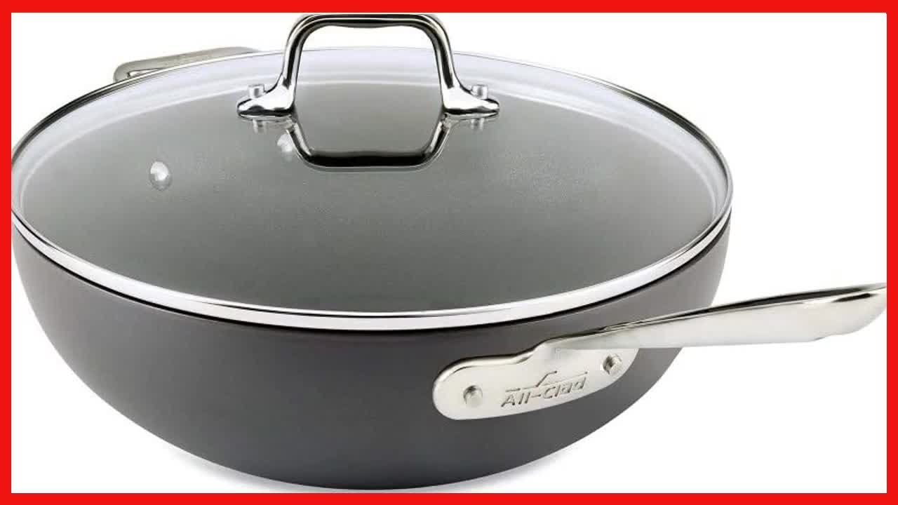 All-Clad E7859464 HA1 Hard Anodized Nonstick Dishwasher Safe PFOA Free Chefs Pan / Wok Cookware