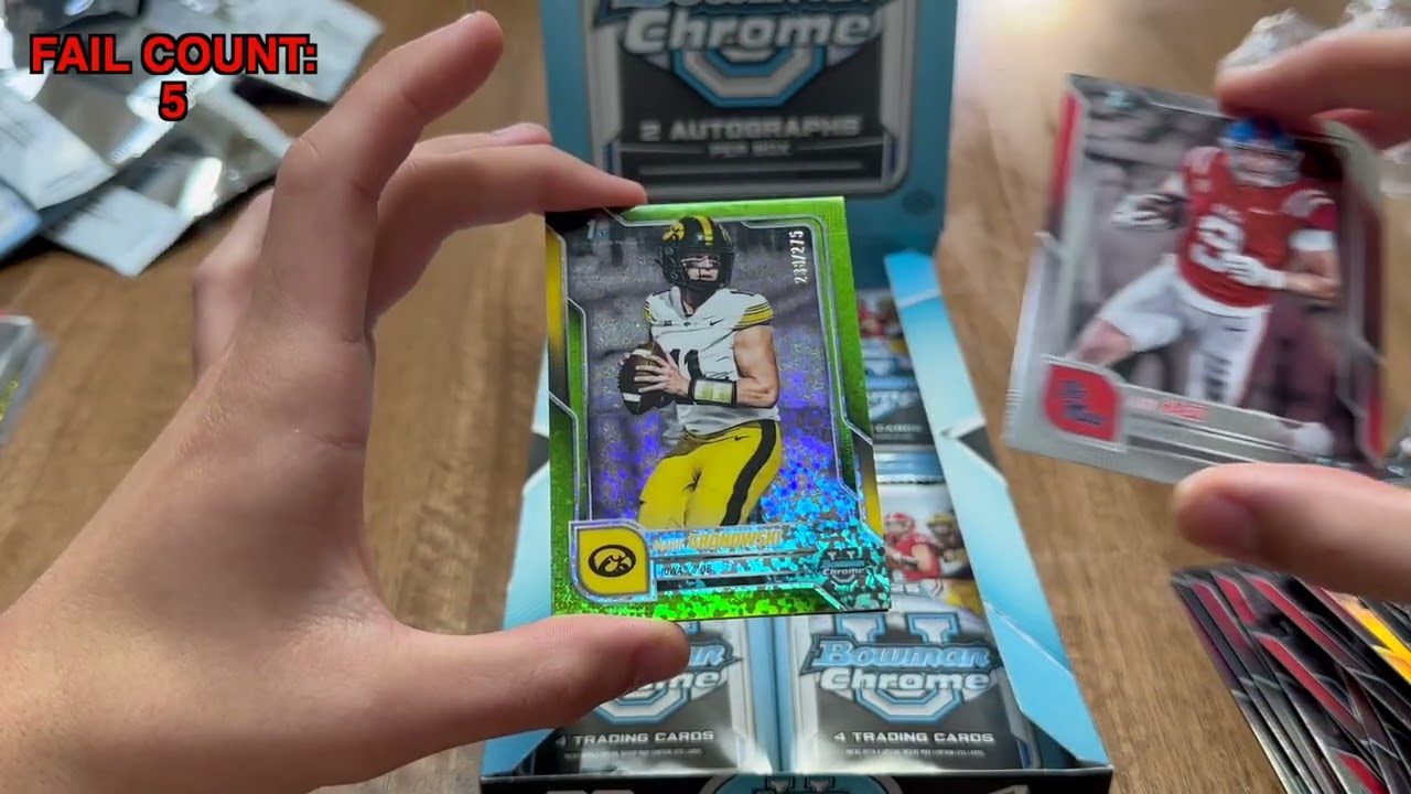 🔥 FIRE or FAIL? Sports noob opens Topps Bowman Chrome U 2025 Football Hobby Box