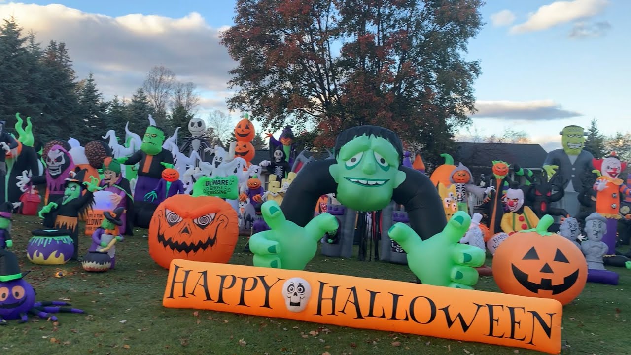 My 2023 Halloween Inflatable Display! (Daytime Walkthrough) [140+ Inflatables]