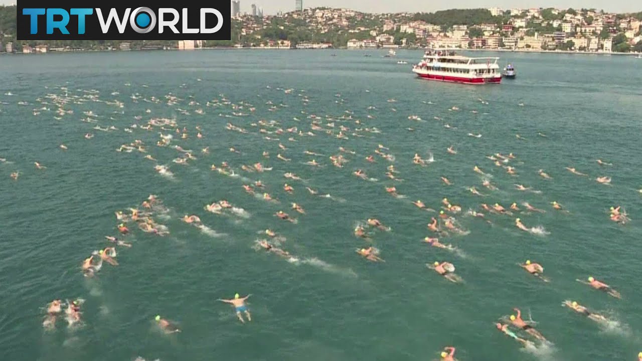 Hundreds in Turkey swim from Asia to Europe YouTube
