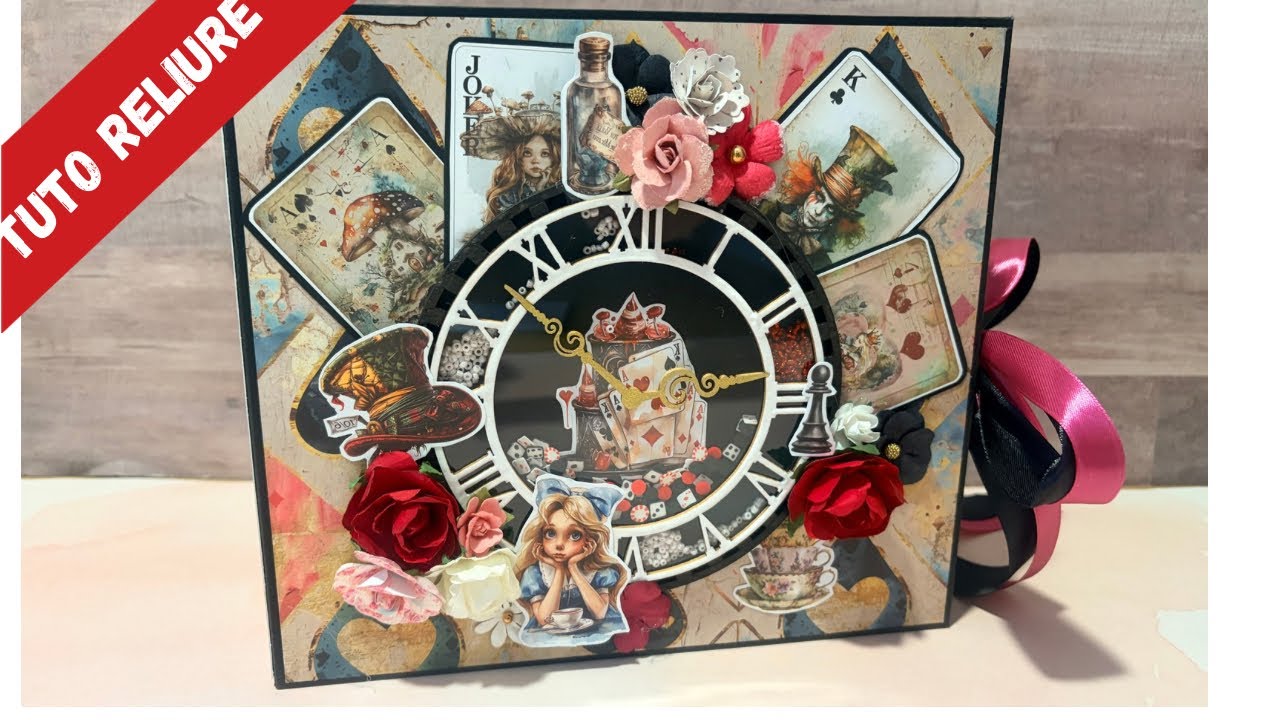 Tuto RELIURE Créer un album scrapbooking Alice au Pays des Merveilles 🐇| Tuto pas à pas. Débutant!!