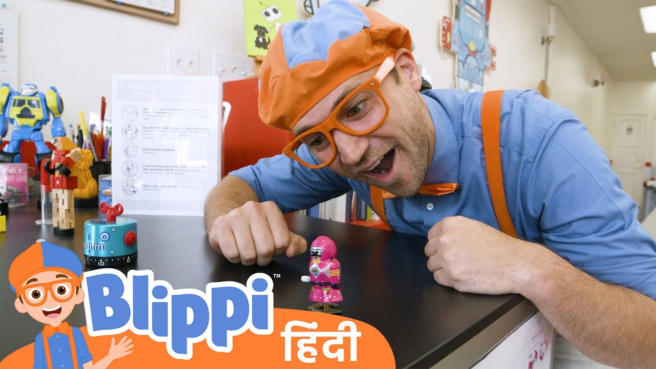 बलिप्पी स्टैम लर्निंग ऐट द रोलिंग रोबोट्स फॉर किड्स | Blippi हिंदी ...