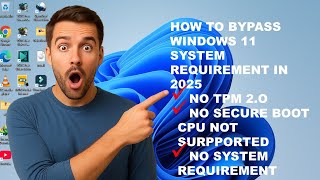 HOW TO BYPASS WINDOWS 11 SYSTEM REQUIREMENTS IN 2025#windows11installation  #techtipswithTechMossy