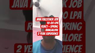 Java Full Stack Developer Job Bangalore 🚀 React + Spring Boot Role