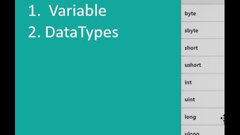 C# in Urdu/Hindi Variables,DataTypes Vs2017 Lecture2