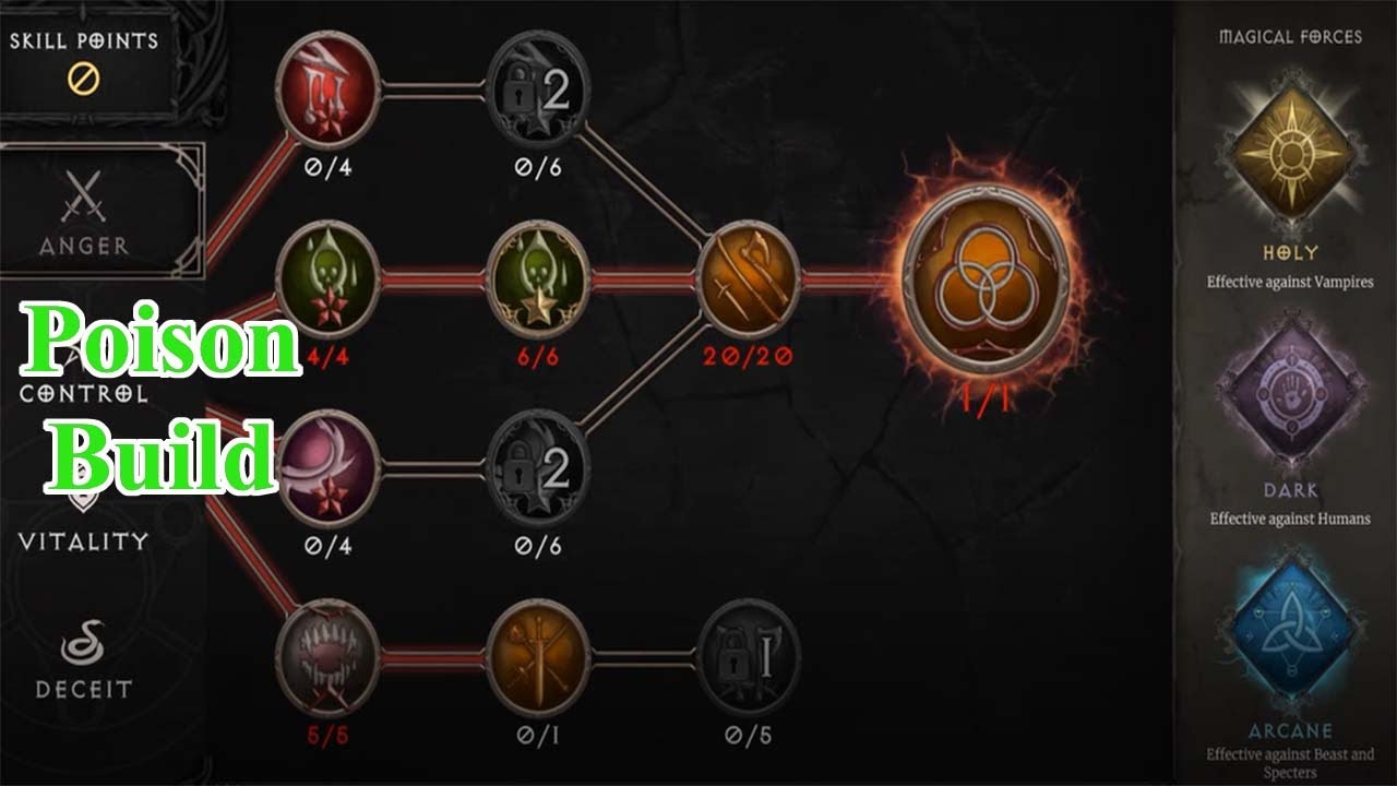 Build vũ khí độc Poison và bãi Farm tốt nhất - Vampire's Fall 2