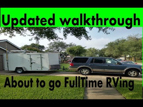 Updated walkthrough Cargo camper conversion 6x12 Fulltime RVing - YouTube
