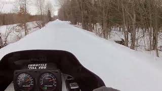 1998 Polaris XC 700 115 mph on the trail.