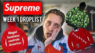 SUPREME DROPPING THIS WEEK! WEEK 1 DROPLIST PREVIEW
