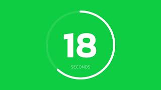 45 Second Countdown Timer With Animated Circle - 4K Green Screen - 100% Free